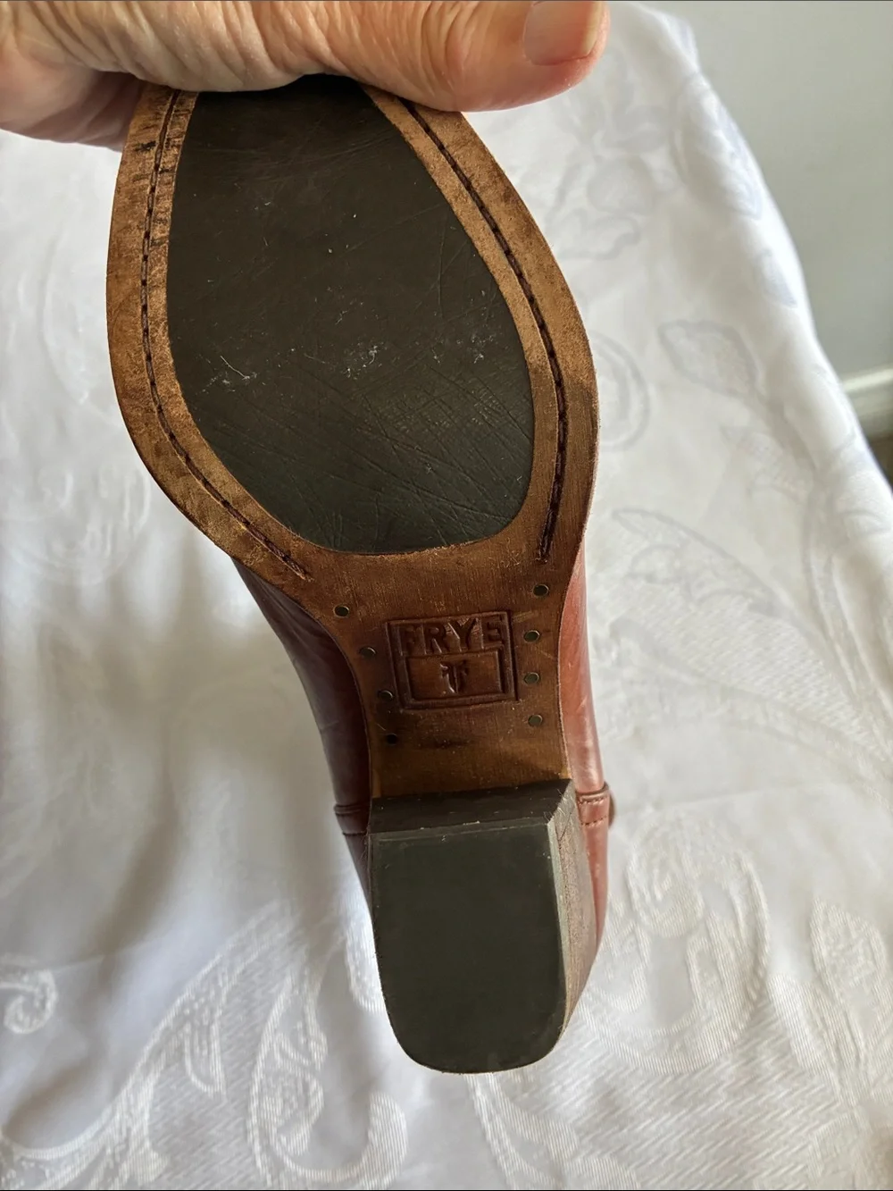 Frye Brown Leather & Suede Ankle Booties